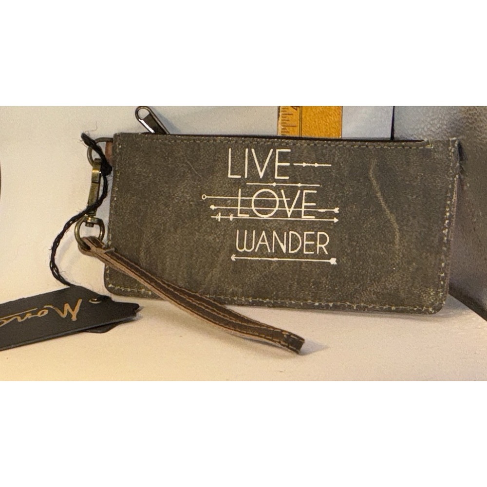 Mona B Live Love Wander Natural Wallet / Credit Card Holder
